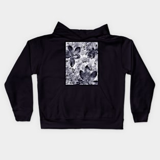 Black Floral Kids Hoodie